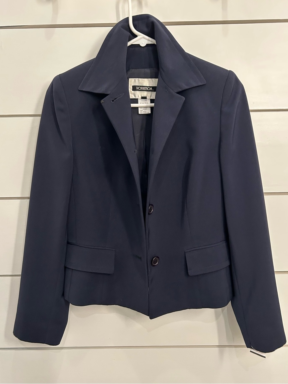 Votre Nom Navy Tailored Button-Front Blazer